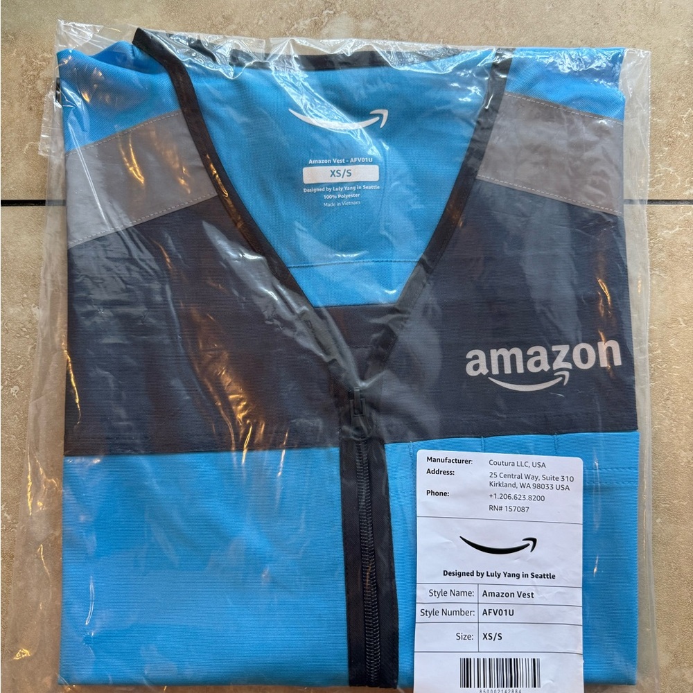 Amazon Blue and Black Vest Small